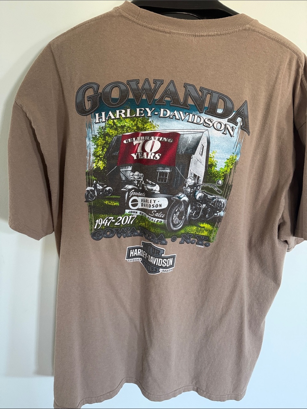 Harley-Davidson Brown Gowanda 70 Years Graphic Tee